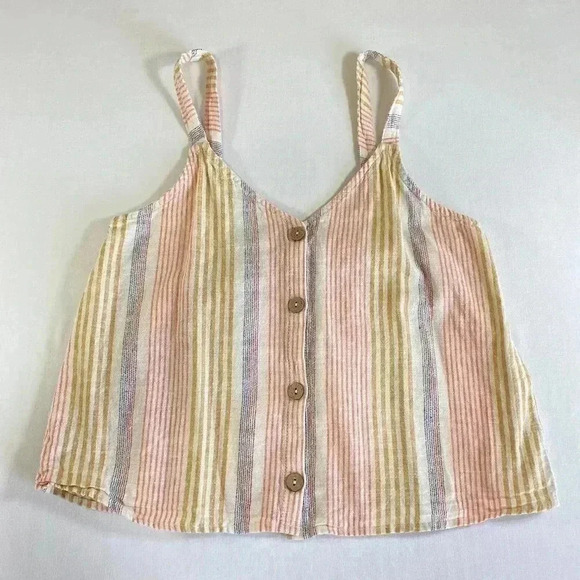 Ruby Moon Striped Crop Tank Top Women's Size XS Vintage Style Boho Y2K - Picture 1 of 6